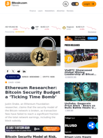 Ethereum Researcher: Bitcoin Security Budget a ‘Ticking Time Bomb’ – Crypto News Bitcoin News
