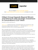Hilbert Group Expands Beyond Bitcoin and Ethereum with Strategic Investment in Concordium’s CCD Token