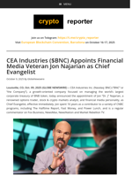 CEA Industries ($BNC) Appoints Financial Media Veteran Jon Najarian as Chief Evangelist