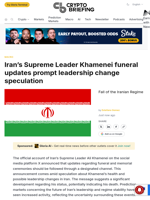 Iran's Supreme Leader Khamenei funeral updates prompt leadership change speculation
