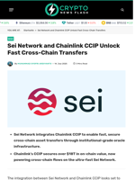 Sei Network and Chainlink CCIP Unlock Fast Cross-Chain Transfers - Crypto News Flash