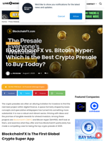 BlockchainFX vs. Bitcoin Hyper: Which Is the Best Crypto Presale to Buy Today? | Live Bitcoin News