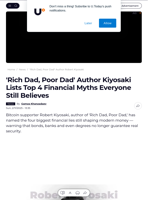 'Rich Dad, Poor Dad' Author Kiyosaki Lists Top 4 Financial Myths Everyone Still Believes - U.Today
