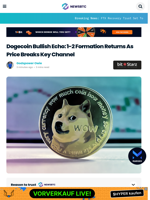 Dogecoin Bullish Echo: 1-2 Formation Returns As Price Breaks Key Channel