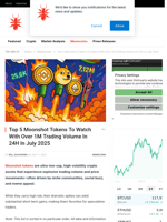 Top 5 Moonshot Tokens To Watch With Over 1M Trading Volume In 24H In July 2025 - NullTX