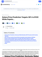 Solana Price Prediction Targets 36% to $120 While Pepeto…: Guest Post by FinanceFeeds | CoinMarketCap