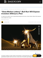 “Slow-Motion Lottery”: Bull Run Will Expose Investors Without a Plan - DailyCoin