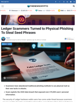 Ledger Scammers Turned to Physical Phishing To Steal Seed Phrases - TheNewsCrypto