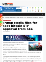 Trump Media files for spot Bitcoin ETF approval from SEC - The Crypto News Wire