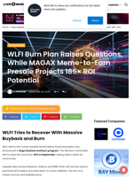 WLFI Burn Plan Raises Questions, While MAGAX Meme-to-Earn Presale Projects 185× ROI Potential | Live Bitcoin News