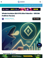 Whale Unstakes 2M HYPE After 9 Months – $89.8M Profit On The Line