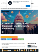 CLARITY Act Delay Hits Stablecoin Yield Rules