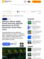 Bitcoin Miner IREN Posts Record $501M Revenue in FY25, Reverses Prior-Year Loss – Mining Bitcoin News