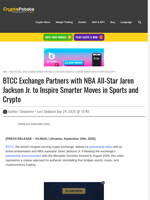 BTCC Exchange Partners with NBA All-Star Jaren Jackson Jr. to Inspire Smarter Moves in Sports and Crypto