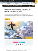 ETH Network Fees Drop 30% In A Month: Will Ether Follow?