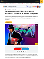 Swiss Regulator GESPA Files Complaint Against FIFA NFT Platform