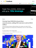 Strategy news: MSTR acquired 592 BTC last week