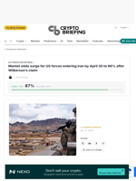 Market odds surge for US forces entering Iran by April 30 to 86% after Wilkerson's claim