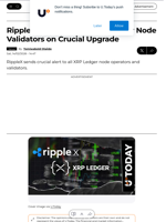 RippleX Sends PSA to XRP Ledger Node Validators on Crucial Upgrade - U.Today