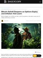 Bitcoin Selloff Deepens as Options Expiry and Inflation Test Loom - DailyCoin