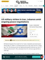 US military strikes in Iran, Lebanon amid ongoing peace negotiations