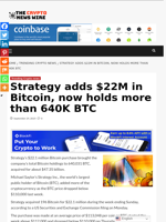 Strategy adds $22M in Bitcoin, now holds more than 640K BTC - The Crypto News Wire