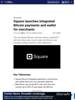 Square launches integrated Bitcoin payments and wallet for merchants