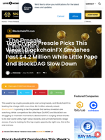 Top Crypto Presale Picks This Week! BlockchainFX Smashes Past $4.2 Million While Little Pepe and BlockDAG Slow Down | Live Bitcoin News