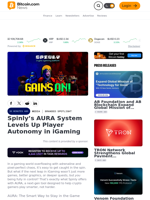 Spinly’s AURA System Levels Up Player Autonomy in iGaming – Branded Spotlight Bitcoin News