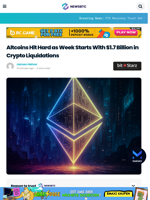 Altcoins Hit Hard as Week Starts With $1.7 Billion in Crypto Liquidations