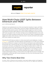 How Multi-Chain USDT Splits Between Ethereum and TRON