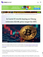 Is Cartel Fi worth buying as Chung reiterates $210K price target for BTC
