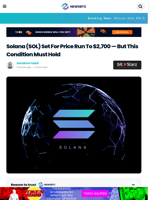 Solana (SOL) Set For Price Run To $2,700 — But This Condition Must Hold