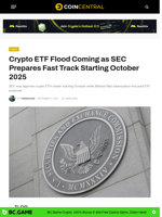 Crypto ETF Flood Coming as SEC Prepares Fast Track Starting October 2025 - CoinCentral