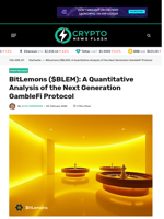 BitLemons ($BLEM): A Quantitative Analysis of the Next Generation GambleFi Protocol - Crypto News Flash