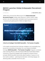 BitGW Launches Global Ambassador Recruitment Program - Visionary Financial