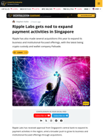 Ripple Secures Green Light to Grow Payment Services in Singapore