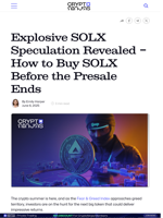 Explosive SOLX Speculation Revealed – How to Buy SOLX Before the Presale Ends