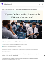 Why are Cardano holders down 43%: is ADA near a bottom now? - CoinJournal