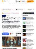 Strive Acquiring Semler Scientific, Turbocharging Bitcoin Treasury Dominance – Featured Bitcoin News