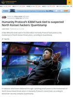 Humanity Protocol Hack Tooling Linked to North Korean Hackers: Quantstamp