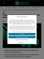 Solana Signals Sharp 40% Drop Against Ethereum Amid Memecoin Slump - Crypto News Flash