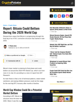 Report: Bitcoin Could Bottom During the 2026 World Cup