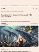 Aster whales offloaded 17.857 million tokens, worth $22.88 million.