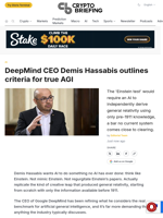 DeepMind CEO Demis Hassabis outlines criteria for true AGI