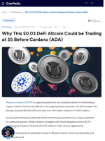 Why This $0.03 DeFi Altcoin Could be Trading at $5 Before Cardano (ADA)  - Mutuum Finance