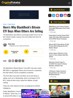 Here’s Why BlackRock's Bitcoin ETF Buys When Others Are Selling