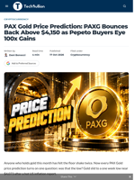 PAX Gold Price Prediction: PAXG Bounces Back Above $4,150 as Pepeto Buyers Eye 100x Gains - TechBullion