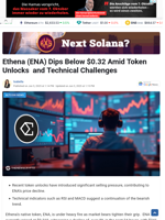 Ethena (ENA) Dips Below $0.32 Amid Token Unlocks  and Technical Challenges