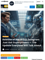 Release of iMe AI 3.0: Telegram Just Got Superpowers — The Update Everyone Will Talk About | Live Bitcoin News